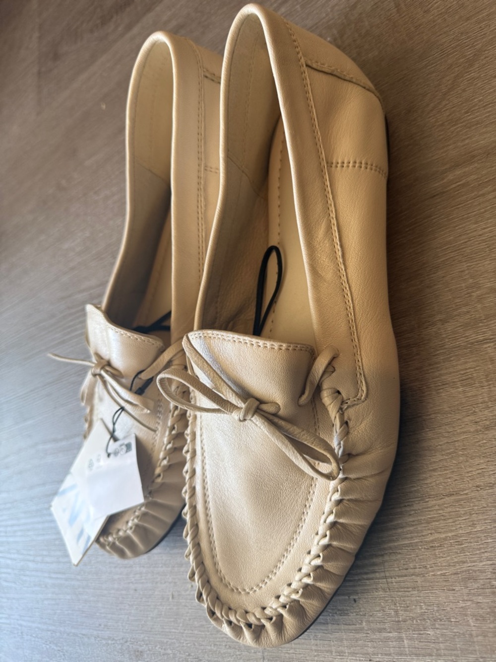 Zara Gathered Soft Leather Loafers (NWT) - Picture 5 of 15